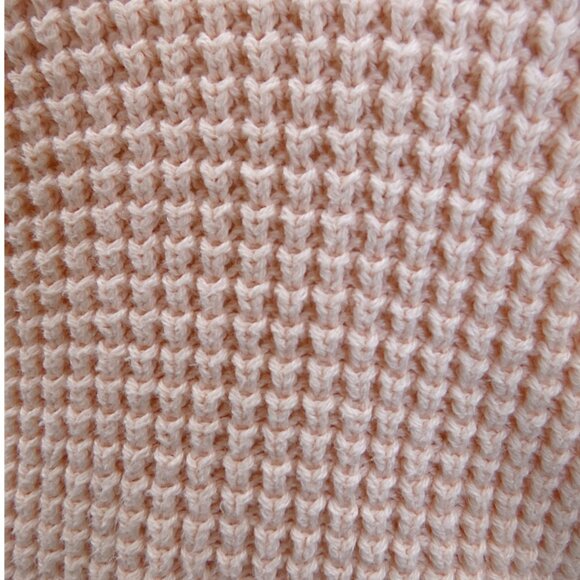 J.Crew Blush Pink Chunky Cotton Sweater S Thick Knit Preppy Minimalist Cozy - Picture 6 of 9